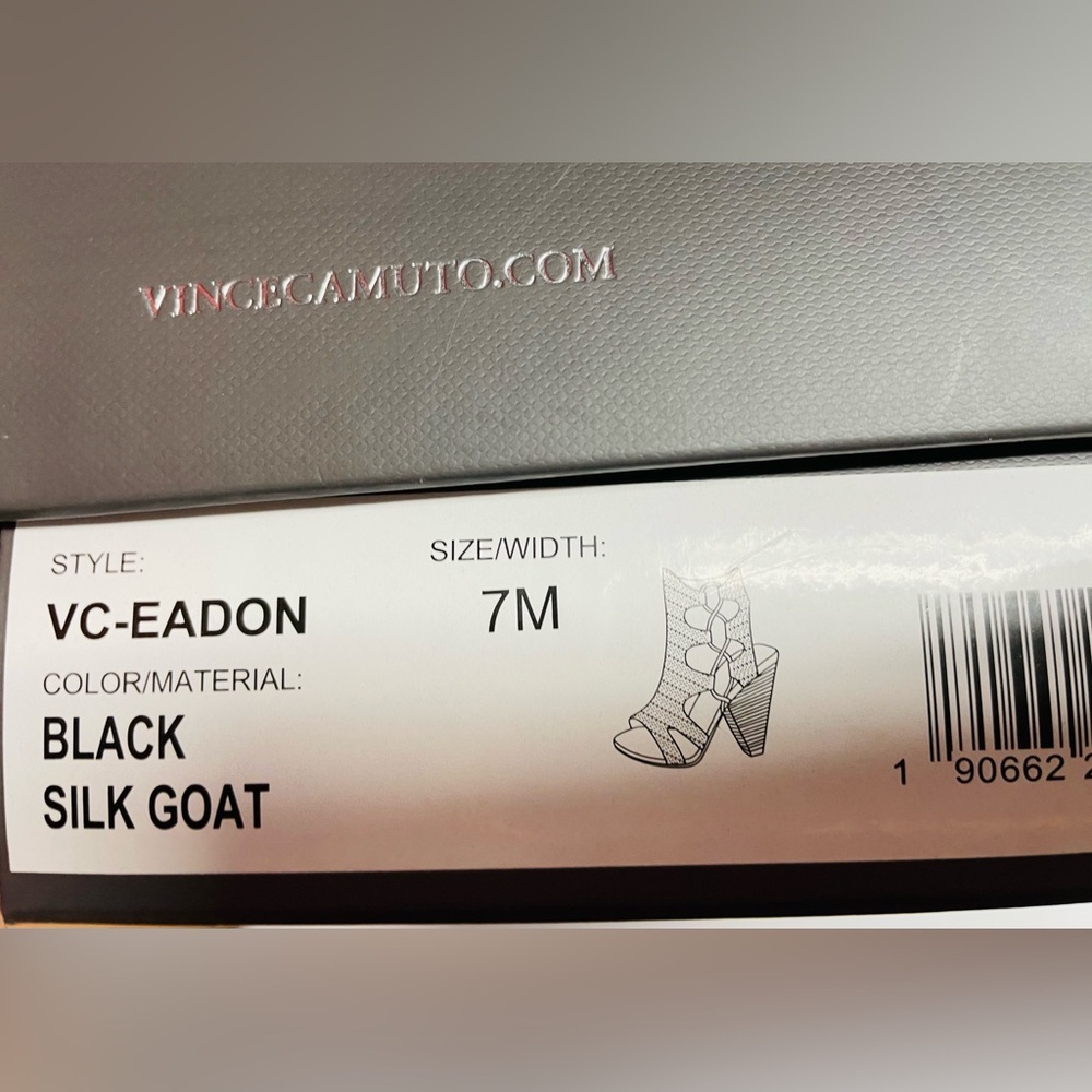 Vince Camuto Black Perforated Heels - Picture 4 of 4